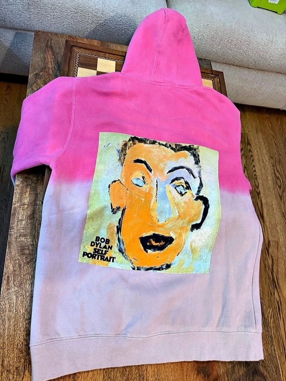 Urban Outfitters Bob Dylan Split Dye Hoodie Sweatshirt in Rose